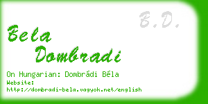 bela dombradi business card
