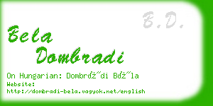 bela dombradi business card